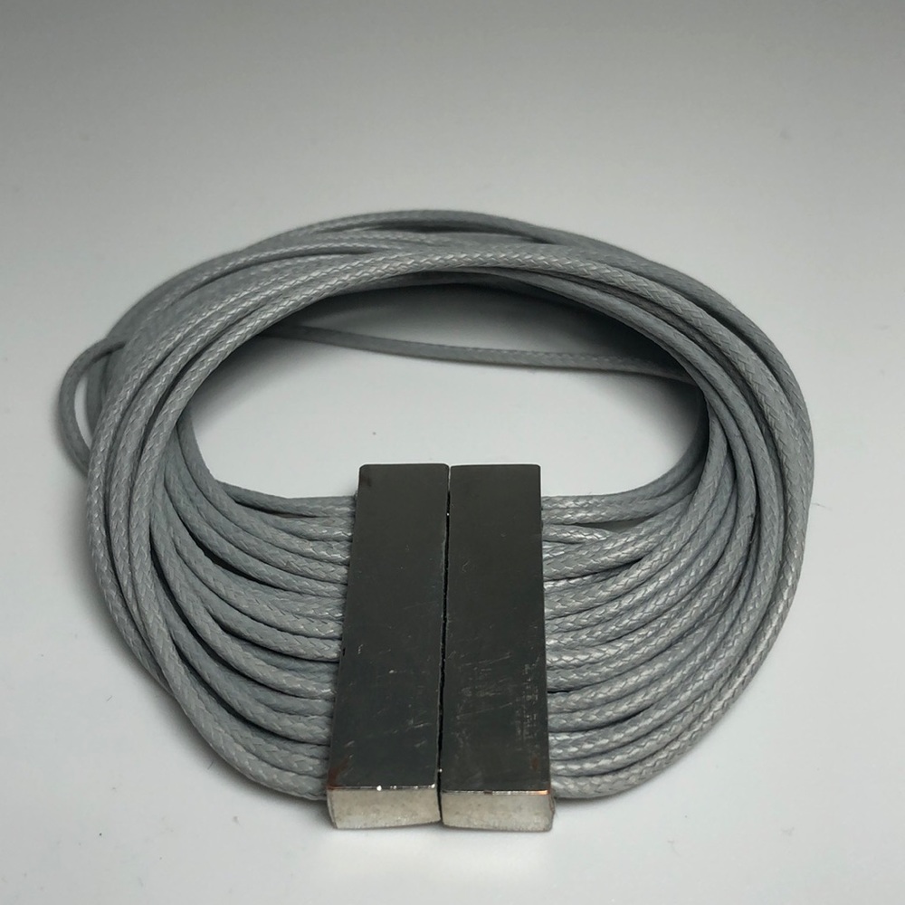 Silver and leather bracelet
